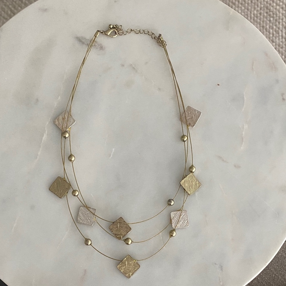 Elegant Gold and Silver Layered Necklace